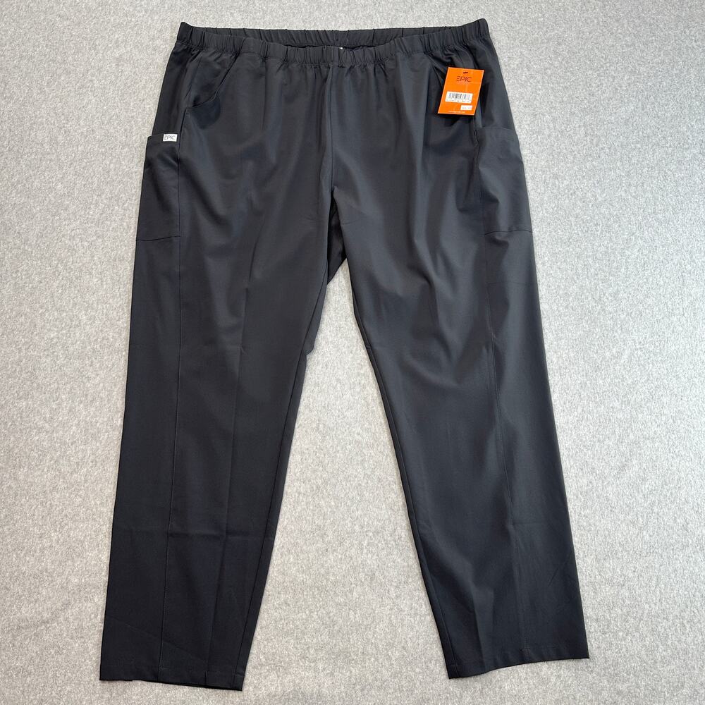 EPIC by IRG Pants WMNS 3XL Black Scrubs Tapered Leg Pull on Plus Size Uniform